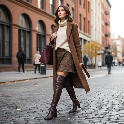 Sarto By Franco Sarto Botas Sobre la Rodilla Bloque 9 M REGULAR Becerro Marrón Chocolate Foto 1 de 4