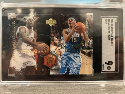 2004-05 UD Rivals LeBron James, Carmelo Anthony #28 Gold Facsimile Signature - Image 1 of 4
