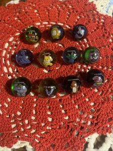 Vintage Pokémon Colored Glass Marbles-Lot Of 11- (2) Are Holo Foils - Picture 1 of 8