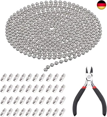 Zasvec Kugelkette Edelstahl 15M Lange kugelketten Edelstahlkette Meterware - Bild 1 von 4
