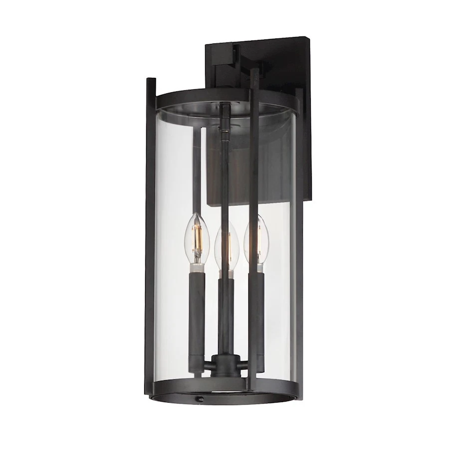 Aplique de pared Maxim Lighting Belfry 3 luces, negro/claro - 30065CLBK Foto 1 de 1