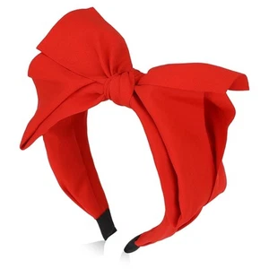 Red Women's Bowknot Headband with Double Layer Bow Hair Accessories Headbands - Picture 1 of 7