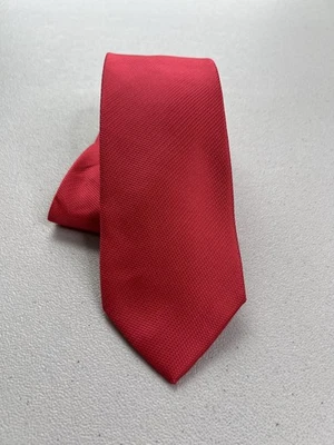 Corbata de diseñador Stafford Coral poliéster texturizado liso Foto 1 de 4