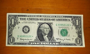 ONE $ dollar Fancy premium star note S/N  G 30952122* series 1963 A - Picture 1 of 3