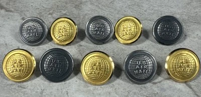 10 Vintage U.S Air Mail Waterbury (8) & Superior Quality (2) Coat Buttons - Image 1 of 4