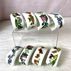 Portmeirion Botanic Garden Napkin Rings Set 8 Butterflies 72 Backstamp - Picture 1 of 8