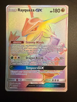 Pokémon TCG Rayquaza GX Rainbow Rare Celestial Storm 177/168 Card - Image 1 of 2