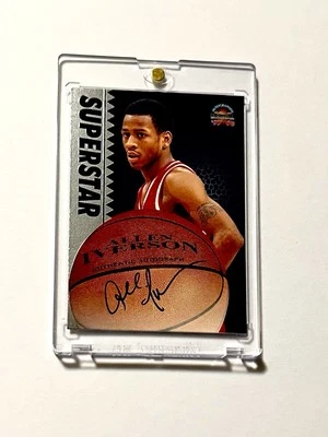 1997 Score Board Allen Iverson Autograph SP Silver Foil 76ers Very Scarce Auto - Image 1 of 3