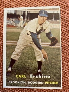 1957 Topps - Carl Erskine #252 - Foto 1 di 4