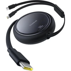 Spiralkabel USB-C zu 2x USB-C 100W PD 1 m Baseus Ladekabel Datenkabel Schwarz - Bild 1 von 7