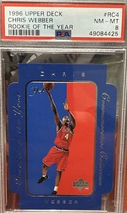 1996 Chris Webber 🔥 Rookie of the year PSA 8   Die Cut  Chrome - Picture 1 of 3