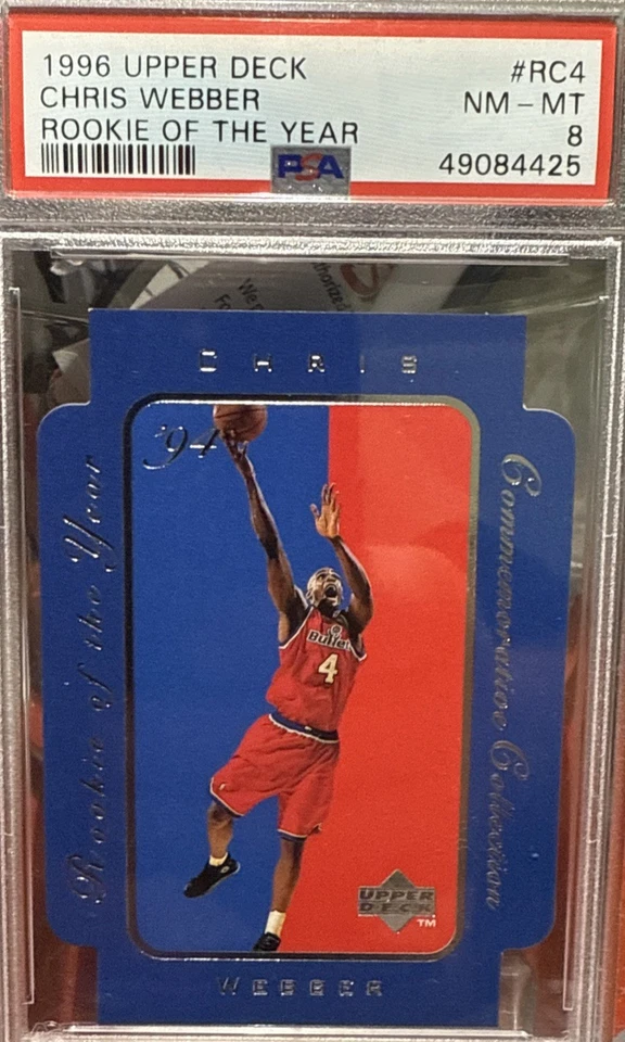 1996 年 Chris Webber 🔥 年度新秀 PSA 8 模切铬合金 — 第 1/3 张图片