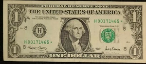 2001 $1 $1 FRN ERROR STAR Note LOW SER NUM EF45 SEE PICTURES - Picture 1 of 7