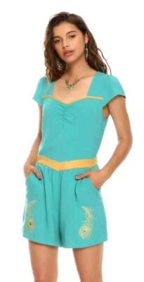 NWT Disney Hot Topic Her Universe Aladdin Jasmine Romper Sz XS Embroidered Party - Image 1 of 4