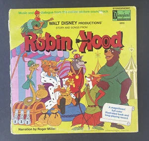 Vintage 1973 Robin Hood Story Book #3810 Disney Vinyl LP w/ All Pages - Picture 1 of 17