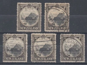 NEW ZEALAND 1935 PICTORIAL 4d. MITRE PEAK PERF 12½ (x5) USED (ID:061/D62842) - Picture 1 of 1