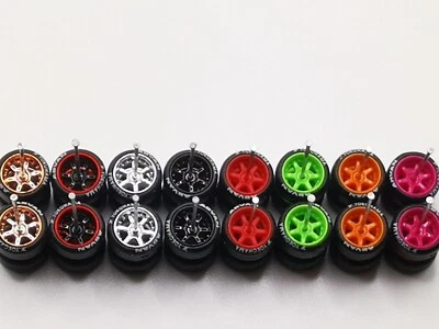 YOKOHAMA 6 Speichen Gummireifen 8 Sätze MIX Farben für JDM 1:64 - Bild 1 von 4