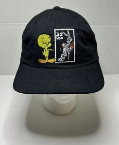 Vintage 1997 Looney Tunes Bugs Bunny Tweety Bird Stamp Collection Snapback Hat - Picture 1 of 5