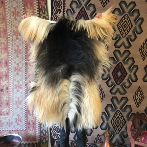 Natural Angora Goat Skin Rug Goat Hide Long Hair Goatskin Pelt Goat Skin Fur 2x3 - Picture 1 of 3