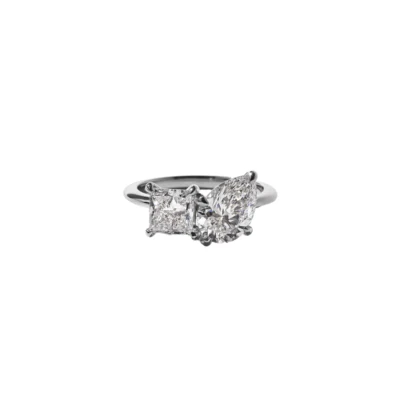 14k White Gold Toi Et Moi Ring 2.50 Ct IGI Lab Created Pear Diamond E F V S - Image 1 of 4
