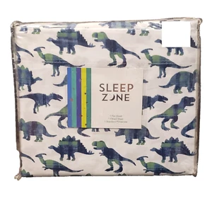 DINOSAURS KIDS CHILD TWIN BED SIZE SHEETS SET~NEW~CAMO DINOS T-REX TRICERATOPS+ - Picture 1 of 3