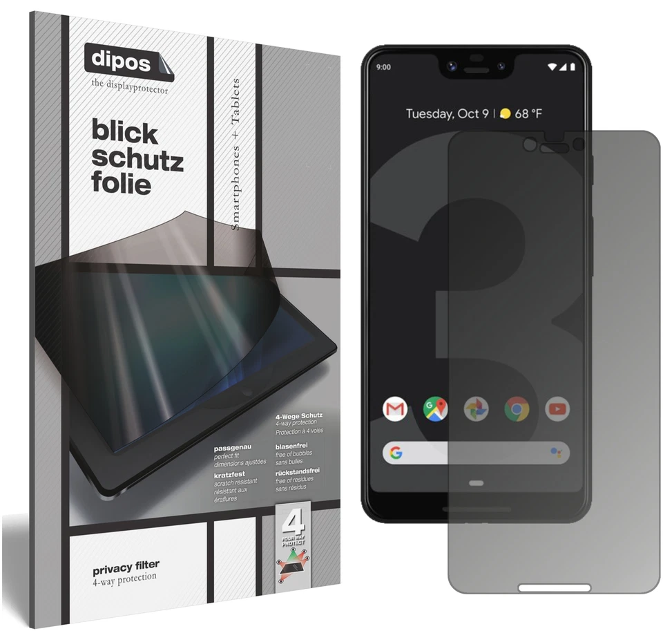 Pantalla para Google Pixel 3 XL Protector de Protección de la vista dipos - Imagen 1 de 4