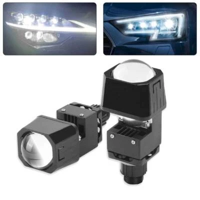 2X 1.5'' Mini Headlight Bi LED Projector Lens 80W 6000K Hi/Lo Retrofit Universal - Image 1 of 4