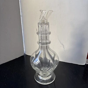Hand Blown Clear Glass 4 Liquor Decanter   Czechoslovakia Compartments - Picture 1 of 19