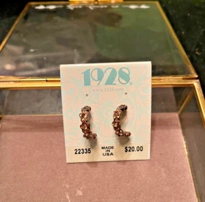 NWT 1928 JEWELRY RHINESTONE FLORAL POST EARRINGS - Bild 1 von 4