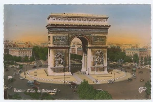 Paris L'Arc de Triumphe handgefärbte Postkarte - Bild 1 von 2