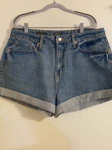 Wild Fable Damengröße 16 Shorts super hoher Bund Mom Shorts Bündchen am Saum Happy - Bild 1 von 17