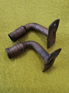Brass Finished 2-1/2" Goose Neck Cafe Rod Brackets ( LOT OF 2) - Picture 1 of 6