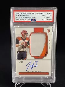 2020 National Treasures #156 Joe Burrow RPA RC Rookie Patch /99 PSA 8 DNA CERT