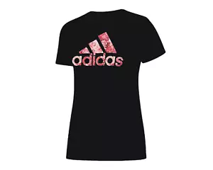 Camiseta ajustada para mujer Adidas con logotipo rosa gráfico - Imagen 1 de 3