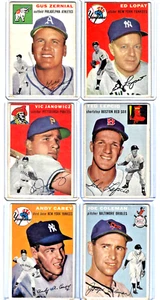 1954 Topps LOT (6) Vintage Baseball Cards - all are in GOOD CONDITION! - Picture 1 of 8