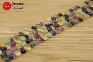 Perline sfuse in fluorite viola naturale cuore 12 mm per fare gioielli fai da te filo 15" - Foto 1 di 6