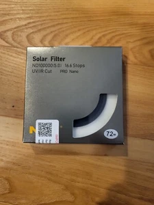 NiSi 72mm Solar Filter Pro Nano UV/IR Cut ND100000(5.0) 16.6 Stops BRAND NEW - Picture 1 of 3