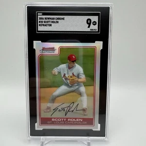 Scott Rolen 2006 Bowman Chrome Refractor #20 St. Louis Cardinals Auto SGC 9 - Picture 1 of 2