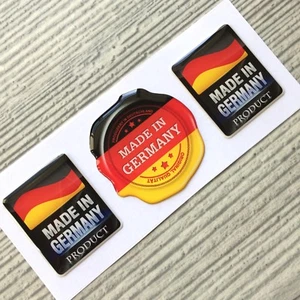 Hecho en Alemania Bandera sello abovedado pegatina calcomanía emblema  - Imagen 1 de 3