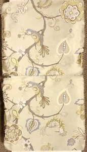 PAIR American Mills 21x23 Euro Pillow Covers Floral Branches Bird Asian Brocade - Picture 1 of 7