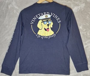 Camicia manica lunga Vineyard Vines Life Of the Pawty piccola 8-10 logo cane giovane nuova con etichette - Foto 1 di 12