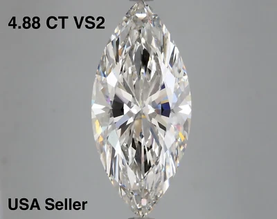 Lab Grown 4.88 Cts MARQUISE Cut IGI Certified CVD Diamond G Color VS2 Clarity - Image 1 of 3