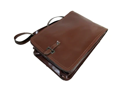 Vintage Czech army document case shoulder bag communist soviet era attache brief - Image 1 of 4