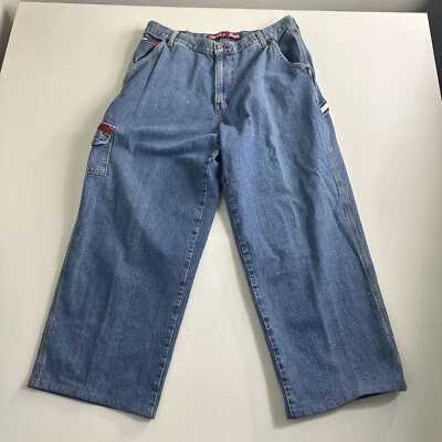 Vintage Tommy Hilfiger Carpenter Jeans 36x26 Logo Flag Wide Leg Baggy Skater - Image 1 of 4