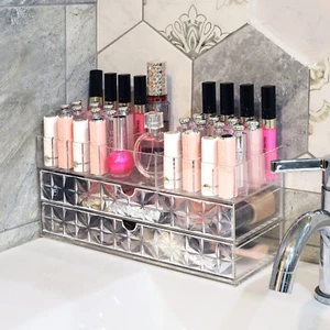 Neuxi Acrylic Makeup Organizer Lipstick Storage Case with Diamond Pattern - Picture 1 of 6