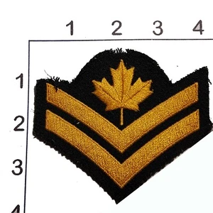 Canadian Patch Vintage Embroidered Rank Canada Maple Leaf 2 Stripe Corporal - Picture 1 of 1