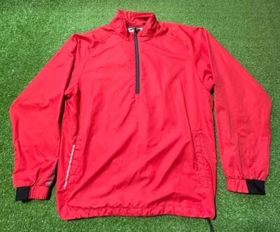 Camisa Sun Mountain Para Hombres Mediana 1/2 Cremallera Lluvia Viento Roja Negra 1/4 Cremallera Manga Corta Foto 1 de 4