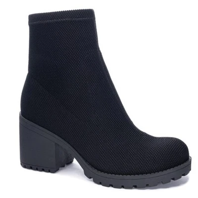 New Dirty Laundry Lizzie Black Knit Slip-On Heeled Sock Ankle Booties Size 11 - Image 1 of 4