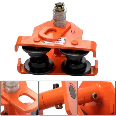 2200LBS/1 Ton Capacity 65-190mm Adjustable Push Beam Trolley Manual Trolley - Image 1 of 4