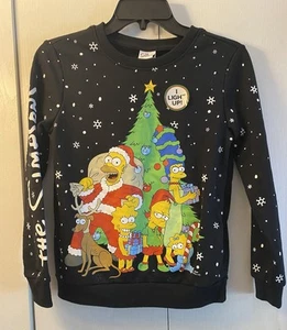 Simpsons Christmas Sweater Light Up XL 14/16 Youth - Picture 1 of 8